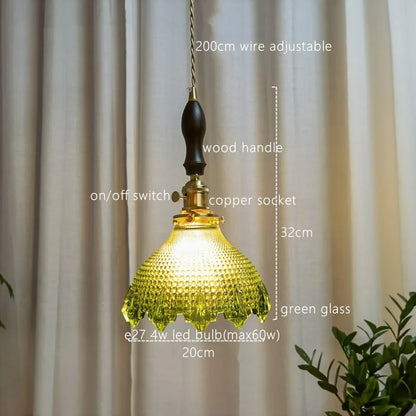 Decorbites™ Japanischer Stil Grüne Glas LED Hängelampe für die Wohnraumausstattung