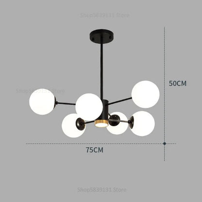 Decorbites™ Glas-Kugelleuchter Moderner Nordischer Kronleuchter LED Wohnzimmer-Dekoration