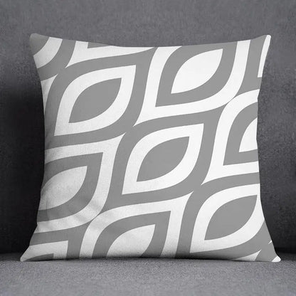 DecorBites™ Geometric Floral Print Lumbar Pillow Case 45X45cm Sofa Cushion Cover