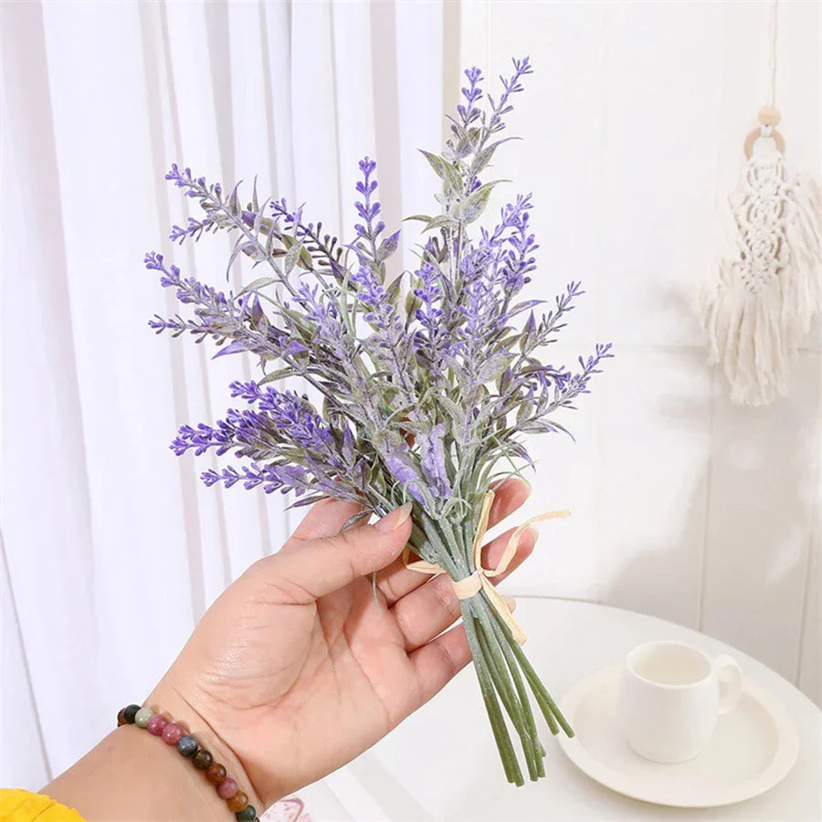 Decorbites™ Lavendel-Hochzeitskranz Künstliche Blumen Wohnraumdekoration Bastelarbeiten Falsche Pflanzen