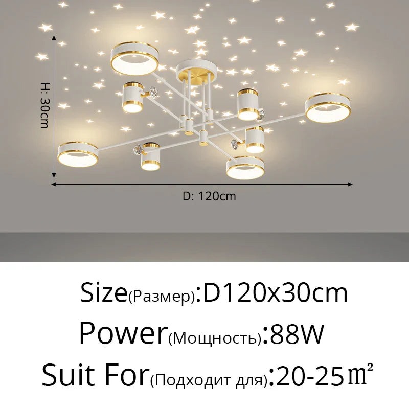Decorbites™ LED-Kronleuchter: Moderne smarte Fernbedienungs-Deckenleuchte für Wohnzimmer, Schlafzimmer, Esszimmer und Küche