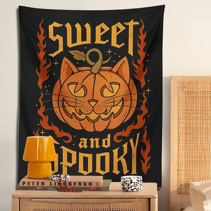 Decorbites™ Halloween-Katzen-Wandbehang für süße und gruselige Heimdekoration