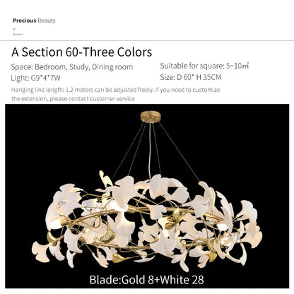 Decorbites™ Ginkgo Biloba Kronleuchter: Elegantes Duplex Wohnzimmer Hotel-Lobby-Pendant-Licht