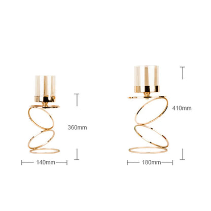Decorbites™ Goldener Metallrahmen Glasleuchter - Hochzeitszentertische & Heimdekoration