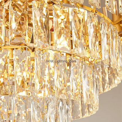 Decorbites™ Gold Crystal LED-Hängeleuchte: Moderne Luxus-Suspension-Lampe für Wohnzimmer & Restaurant