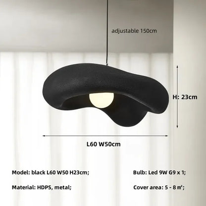DecorBites™ Creamy Style Resin Pendant Light, G9 LED, Dining Room & Kitchen Island Decor