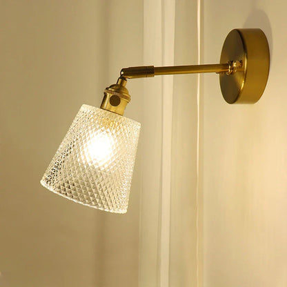 Decorbites™ Messing-Wandarmleuchte mit Glasschirm für Schlafzimmer und Wohnzimmer