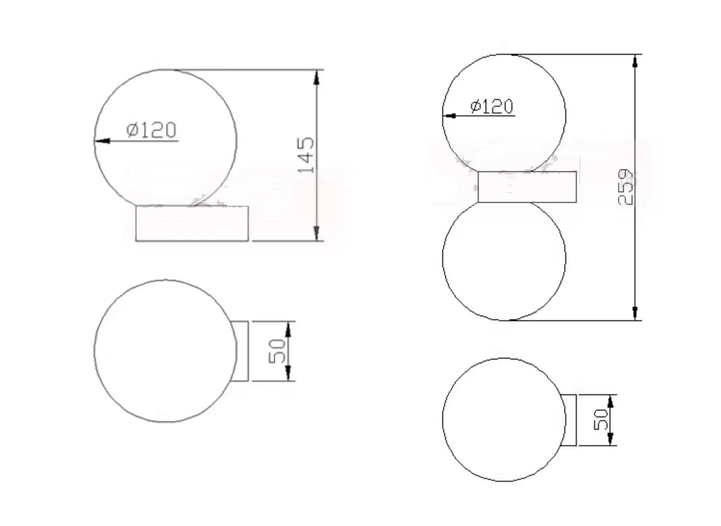 DecorBites™ Glass Ball LED Wall Lamp for Bedroom and Living Room Decor
