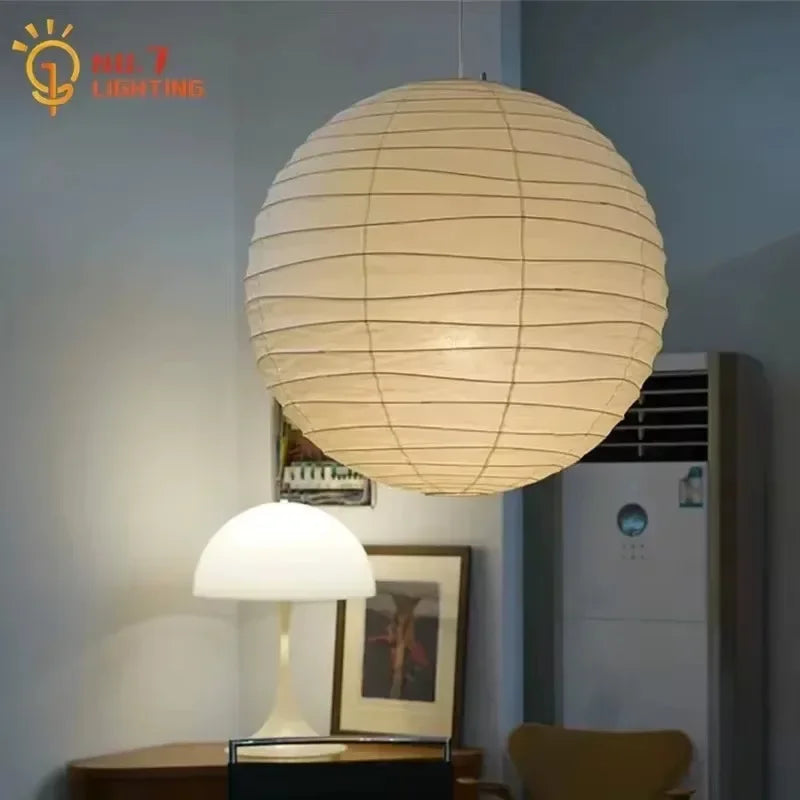 Rice Paper Pendant Light Japanese Minimalism White