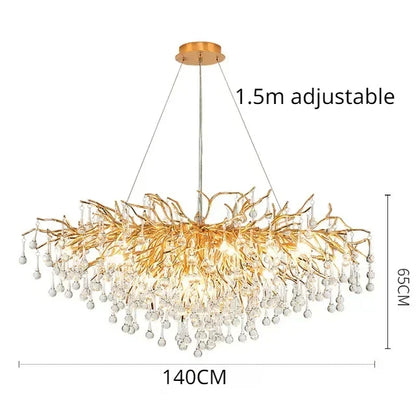 DecorBites™ Crystal Dendritic Chandelier: Modern Luxe for Living Room, Dining Room, Bedroom, Hotel Lobby