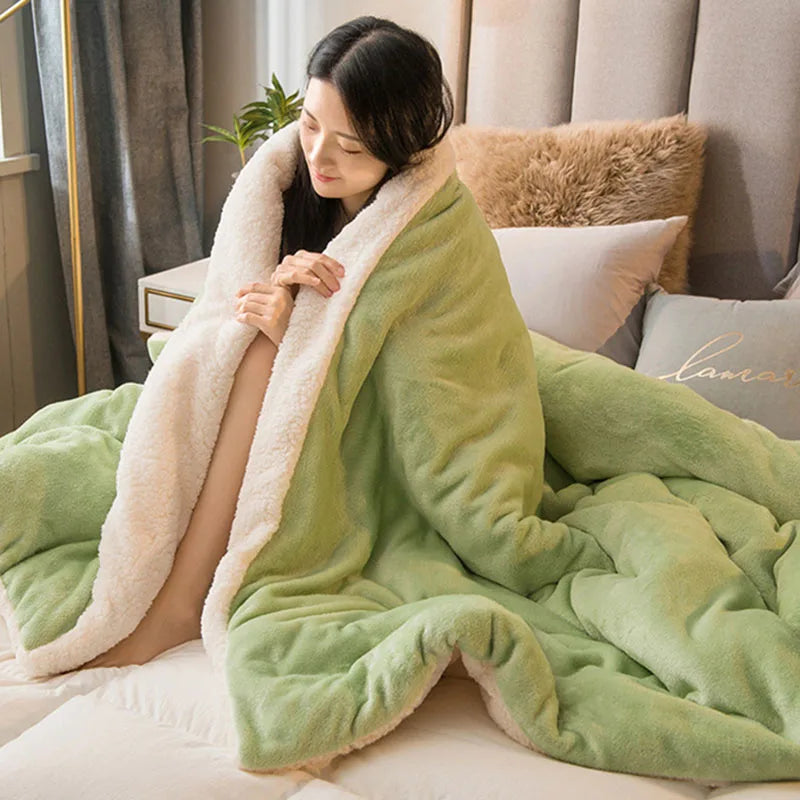 Decorbites™ Gemütliche Flanell-Bettwäsche für Doppelbett - Herbst Winter Wärme Decke Quilt