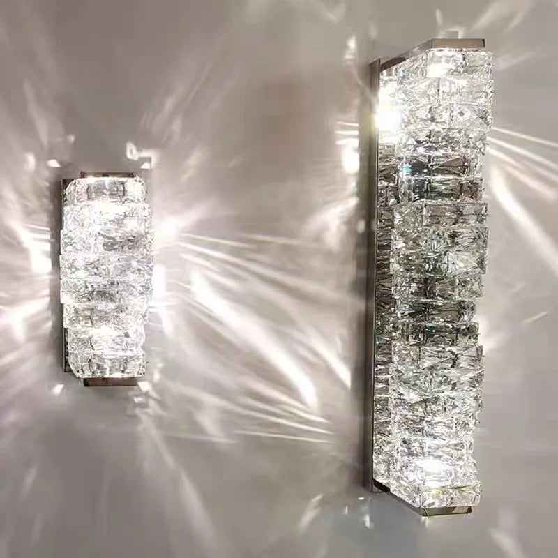DecorBites™ Crystal Wall Sconce: Elegant Bedroom & Living Room LED Wall Lamp