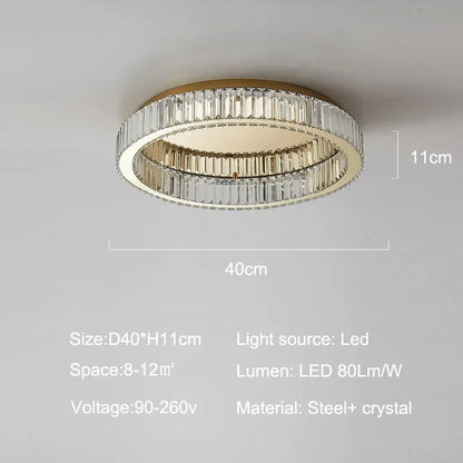 Decorbites™ Gold Kristall Deckenleuchte Ring LED – Moderne Luxus Innenraumbeleuchtung für Zuhause