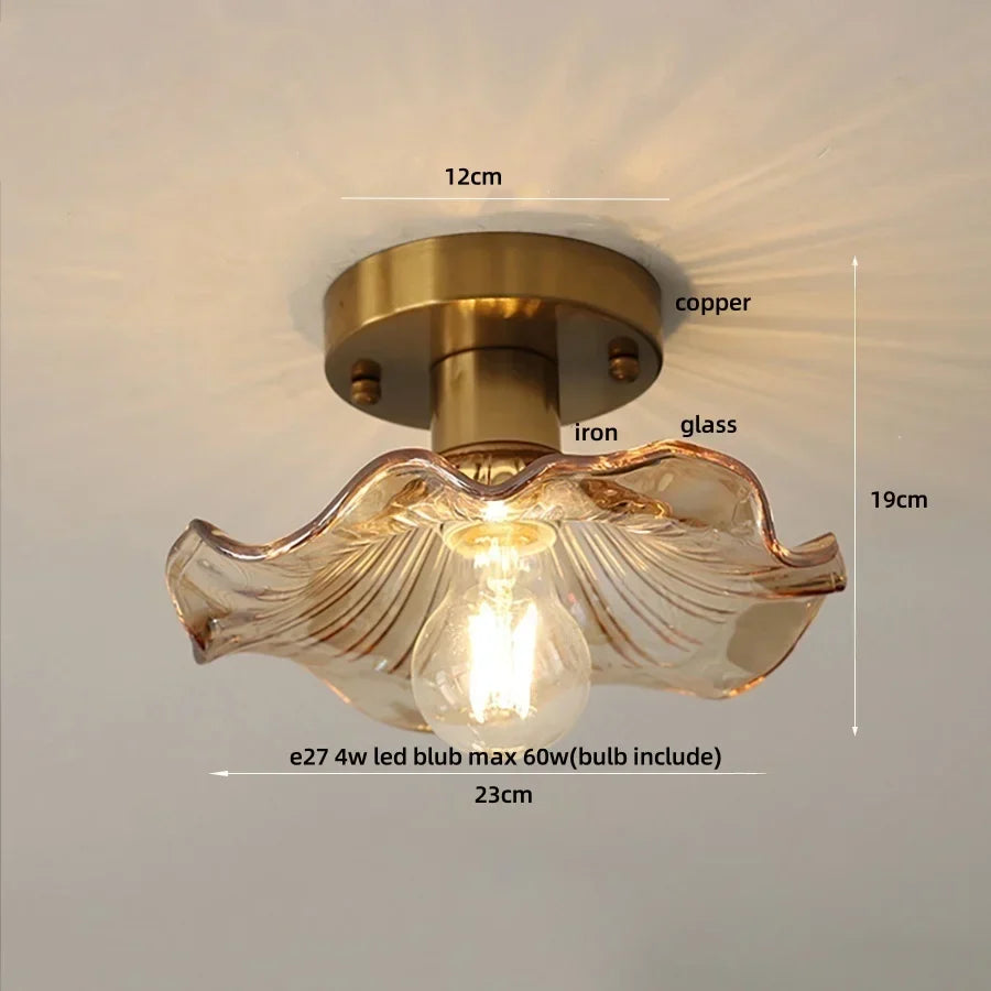 DecorBites™ Glass LED Ceiling Lamp Modern Copper Socket Ceiling Lights