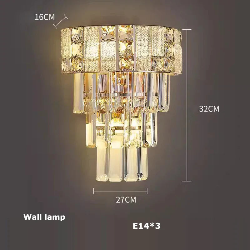 Gold Crystal Living Chandelier K9 150cm Gold Hardware