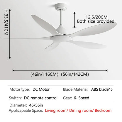 Decorbites™ 56-Zoll Deckenventilator: Modern, Fernbedienung, Kommerziell, Büro, Industrie, Lampenloser Elektroventilator