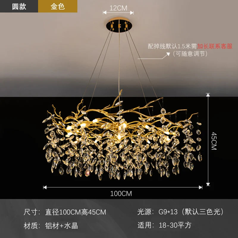 Decorbites™ Goldener Ast LED Deckenleuchter Moderner Wohnzimmer Pendelleuchte