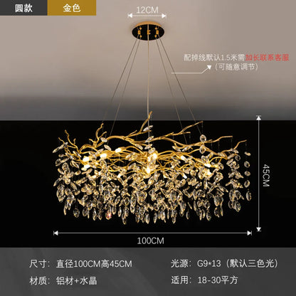 Decorbites™ Goldener Ast LED Deckenleuchter Moderner Wohnzimmer Pendelleuchte