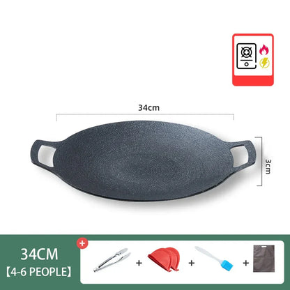 Decorbites™ Koreanisches BBQ-Grillpfanne: Runde Antihaft-Außenhähnchenpfanne für Camping & Reisen