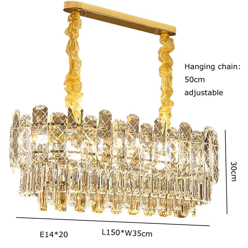 Decorbites™ Gold-Luster-Kronleuchter LED-Kristallleuchte – Postmoderne Luxus-Hängeleuchte