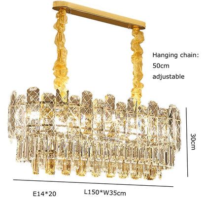 Decorbites™ Gold-Luster-Kronleuchter LED-Kristallleuchte – Postmoderne Luxus-Hängeleuchte
