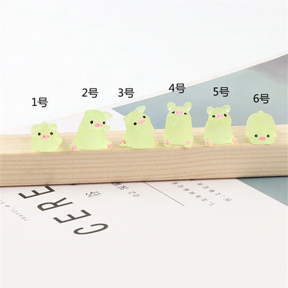 Decorbites™ Kawaii-Schweinchen-Miniaturen Terrarien-Figuren 6 Stk. Bastelarbeiten Heimdekoration
