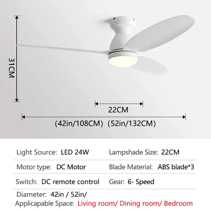 Decorbites™ LED-Deckenventilator mit Fernbedienung – Amerikanisches modernes Design – Deckenleuchte-Ventilator