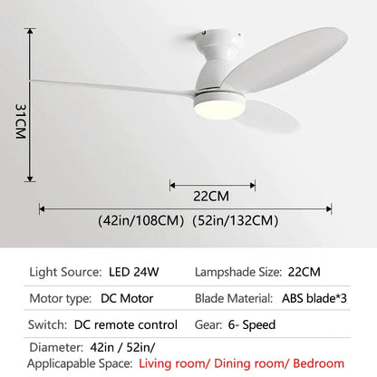 Decorbites™ LED-Deckenventilator mit Fernbedienung – Amerikanisches modernes Design – Deckenleuchte-Ventilator