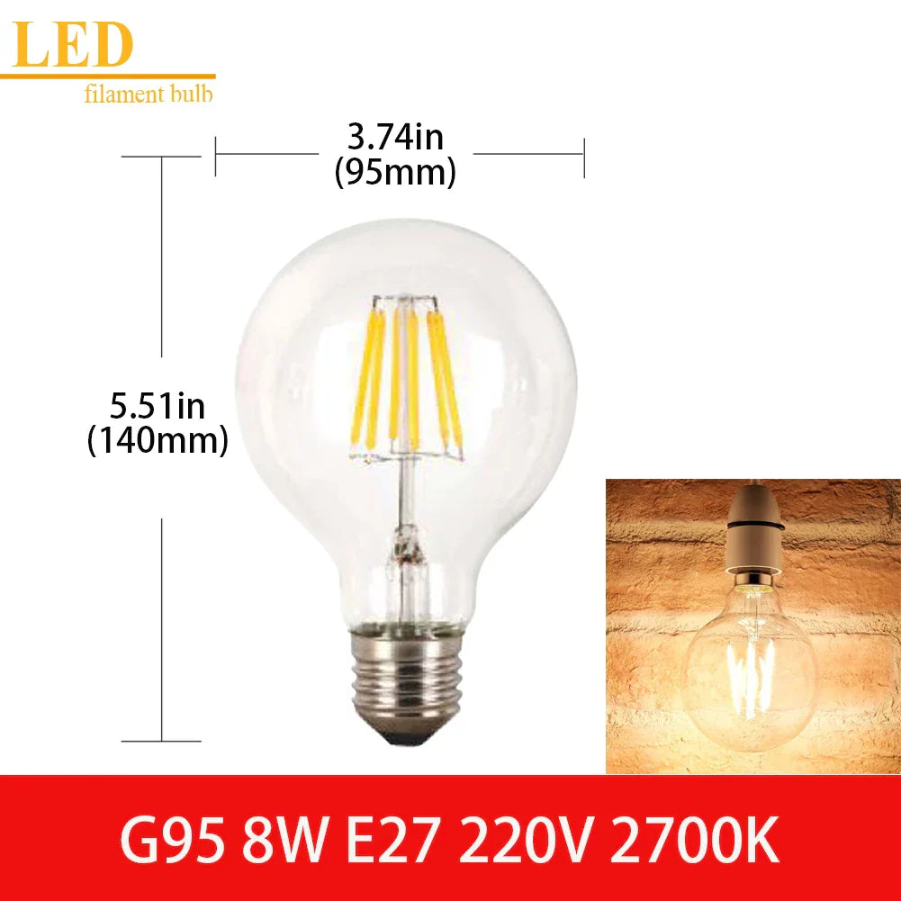 Decorbites™ LED-Filamentlampe Klarer Glas T16 A19 ST64 Dimmbare Vintage-Lampe