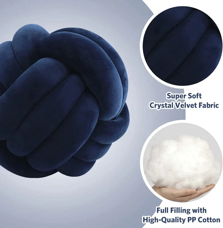 DecorBites™ Knot Ball Short Plush Throw Pillow for Home Décor and Comfort