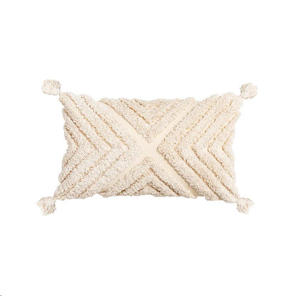 DecorBites™ Geometric Embroidery Cushion Cover with Tassel, Home Decor Pillowcase, Various Sizes