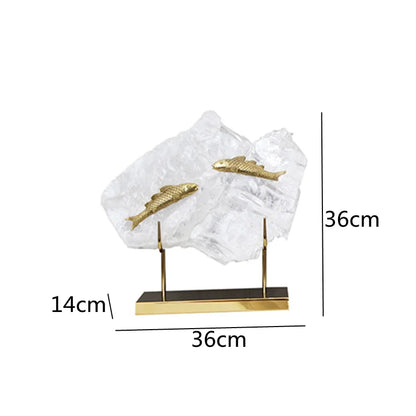 Decorbites™ Golden Fish Kristall-Ornament Heimdekoration Metallstatue