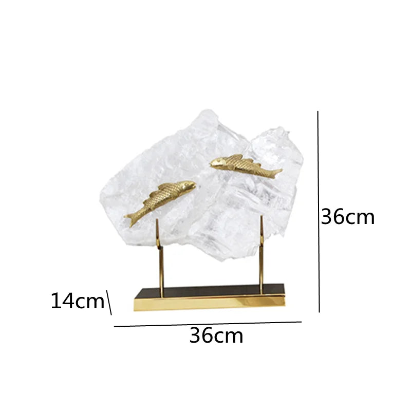 Gold Crystal Fish Ornament