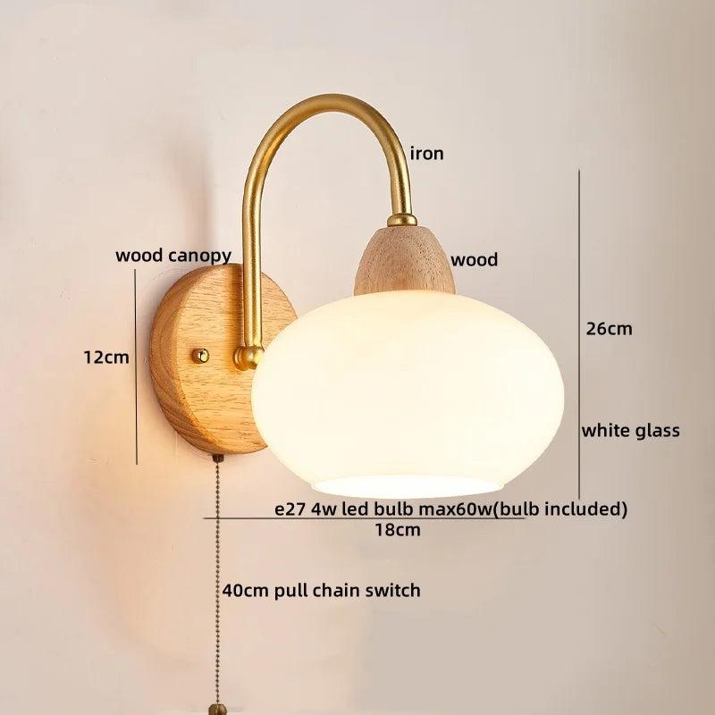 Decorbites™ Baumwoll-LED-Wandleuchten mit Zugschalter für Restaurant, Wohnzimmer, Schlafzimmer