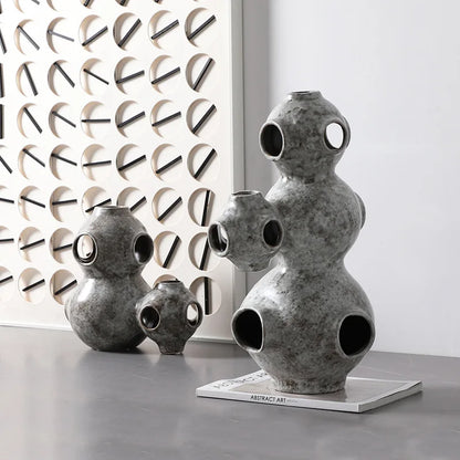 DecorBites™ Abstract Planet Hollow Pipe Ceramic Ornament Figurine - Home Decor Accessory