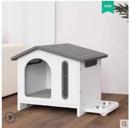 Decorbites™ Atmendes Hundehäuschen für alle Jahreszeiten für Innenbereich, Balkon, Terrasse, Wohnzimmer oder Garten