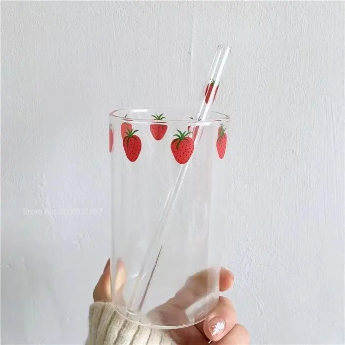 Strawberry Glass Juice Mug