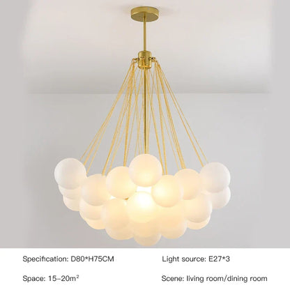 Decorbites™ Frostglas-Kugel-LED-Kronleuchter in Gold/Schwarz für Esszimmer & Schlafzimmer