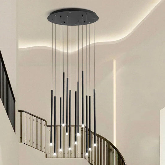 Decorbites™ LED-Kronleuchter: Modern minimalistisches Gold-Schwarz-Draht-verstellbares Leuchtarmatur für das Esszimmer