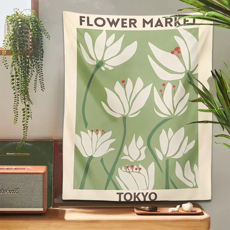 DecorBites™ Dreamy Flower Tapestry Wall Hanging for Bedroom Dorm Decor