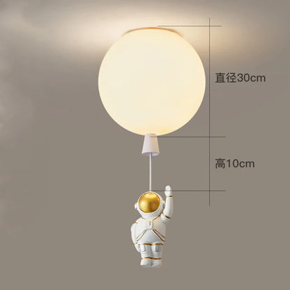DecorBites™ LED Astronaut Glass Ball Pendant Light for Children's Room
