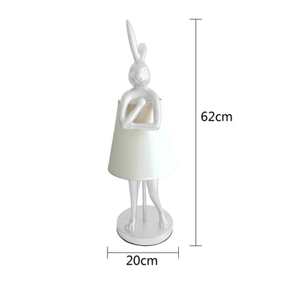 DecorBites™ Bathing Rabbit Resin Table Lamp for Living Room and Bedroom Decor