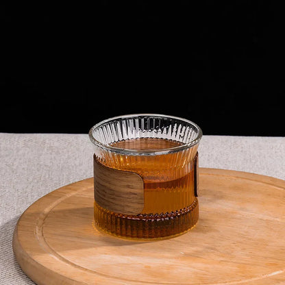 DecorBites™ Japanese Walnut Tea Cup Set - High-Grade Glass Coffee & Flower Tea Cups