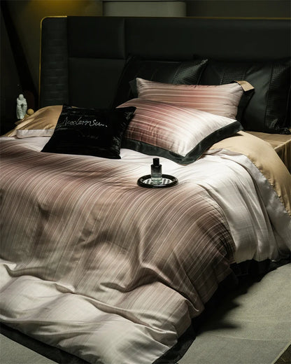 Decorbites™ Light Luxury Lyocell-Baumwoll-Bettwäsche-Set: Weiche seidenartige Schlaf nackte Steppdecke, Laken & Kissenbezüge