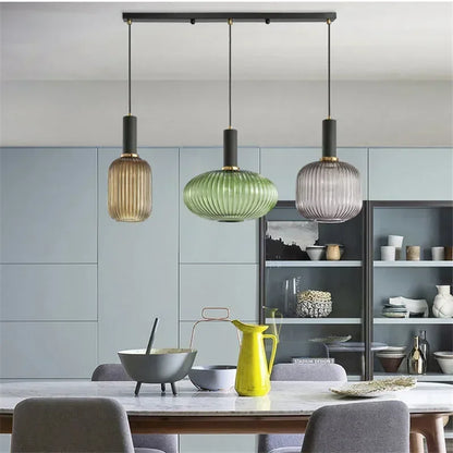 Decorbites™ Bunte Glasanhängerleuchten Wohnzimmer Nachttischlampe LED Hängelampe