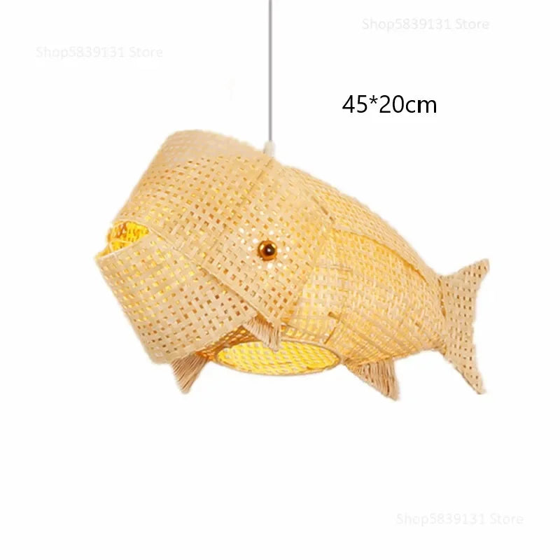 Decorbites™ Bambus-Fisch-Kunst-Anhängerleuchten – Nordische LED-Leuchte für Küche & Wohnzimmer