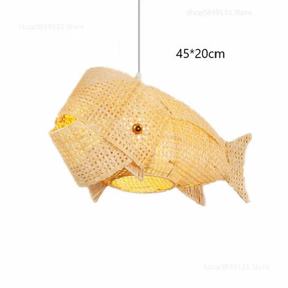 Decorbites™ Bambus-Fisch-Kunst-Anhängerleuchten – Nordische LED-Leuchte für Küche & Wohnzimmer