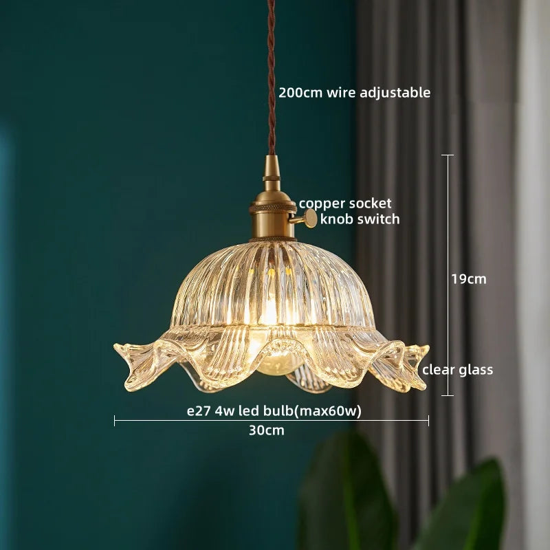 Decorbites™ Japanischer Stil LED-Hängeleuchte Kupferglas Hängelampe