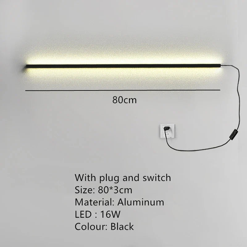DecorBites™ Dimmable Long Wall Lamp: Stylish Bedroom Light Strip for Master Bedroom, TV Background, Sofa Decor