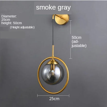 Decorbites™ Glas-Kugeln-Wandleuchte Goldenes Nachttischlampen-Armatur für die Hausdekoration